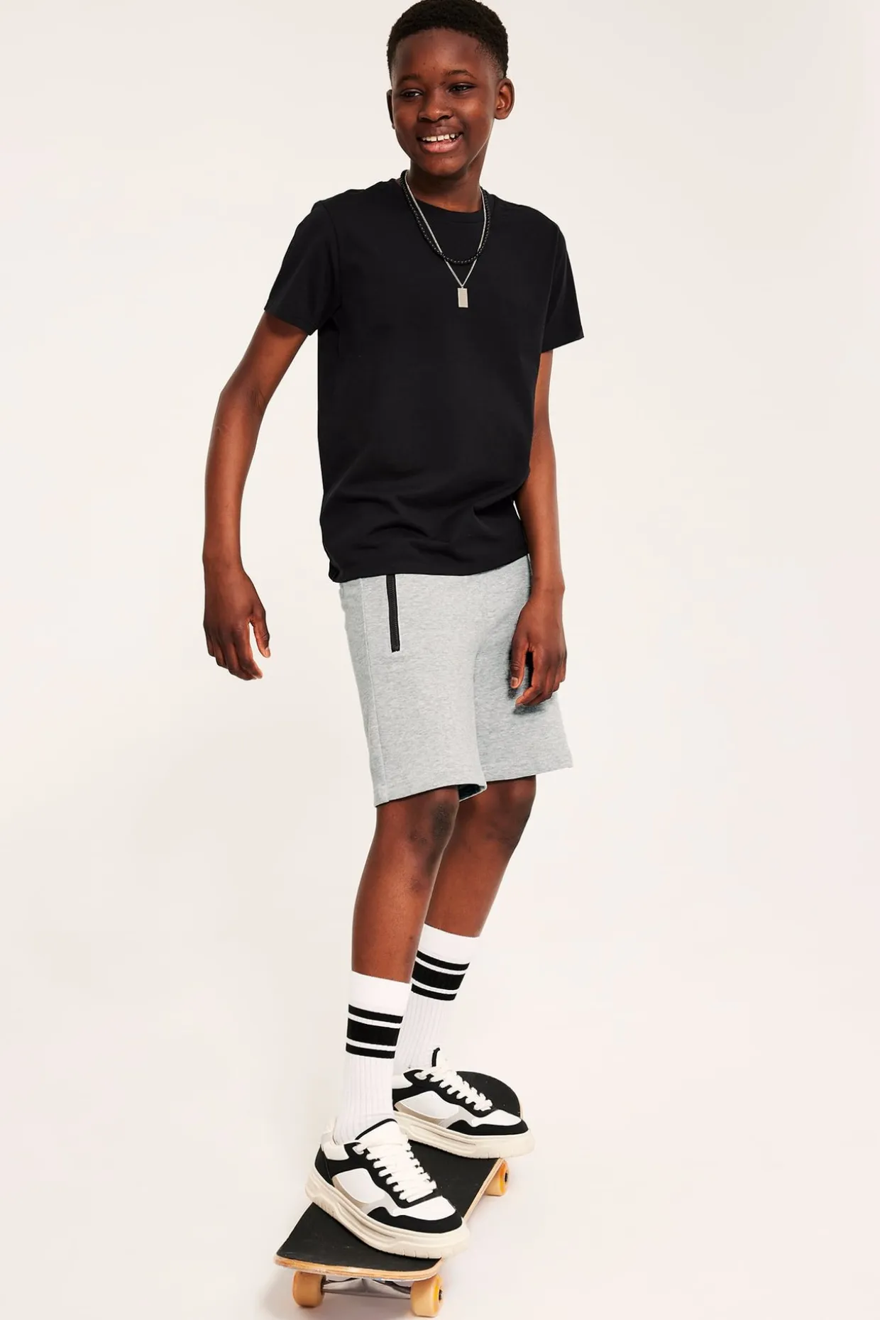 Sweatshorts i bomullstrikot