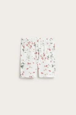Sykkelshorts med markjordbærmønster