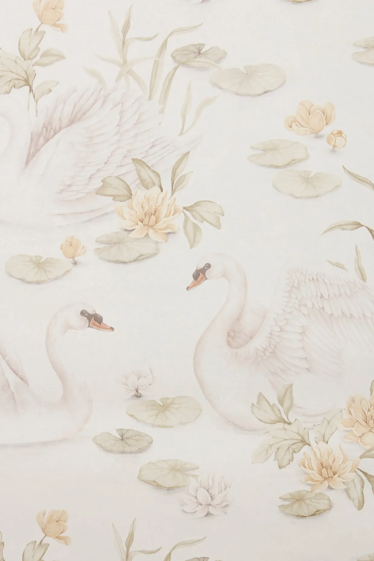 Tapet Lily Swan | Hvit | Baby | Newbie