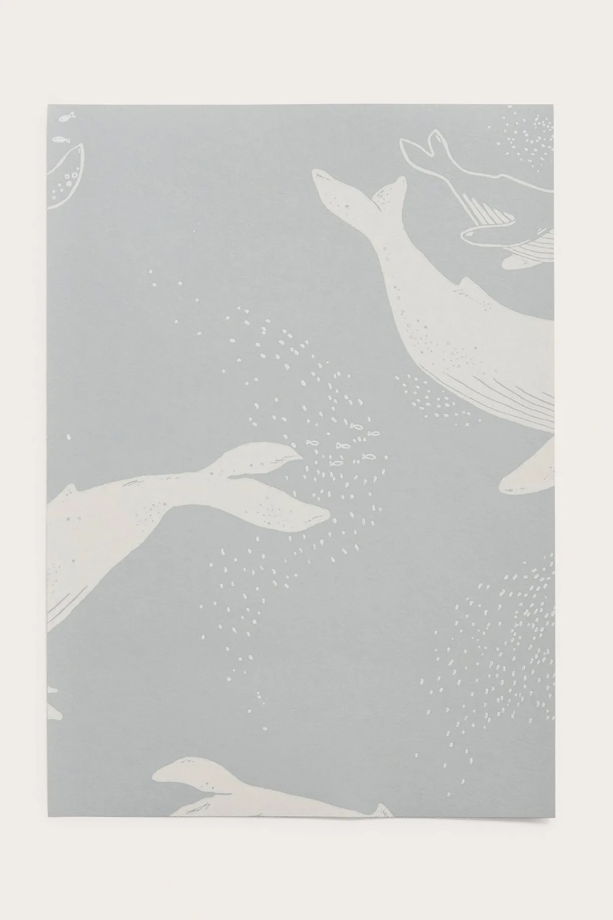 Tapetprøve Whales | Lyseblå | Baby | Newbie