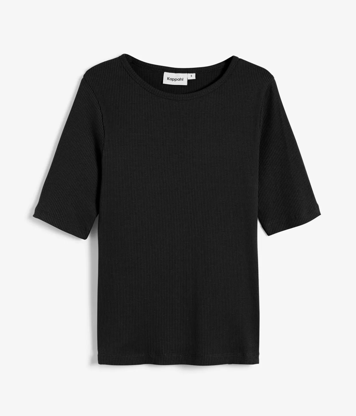 Tettsittende ribbet topp i bomull | Svart | Dame | Kappahl