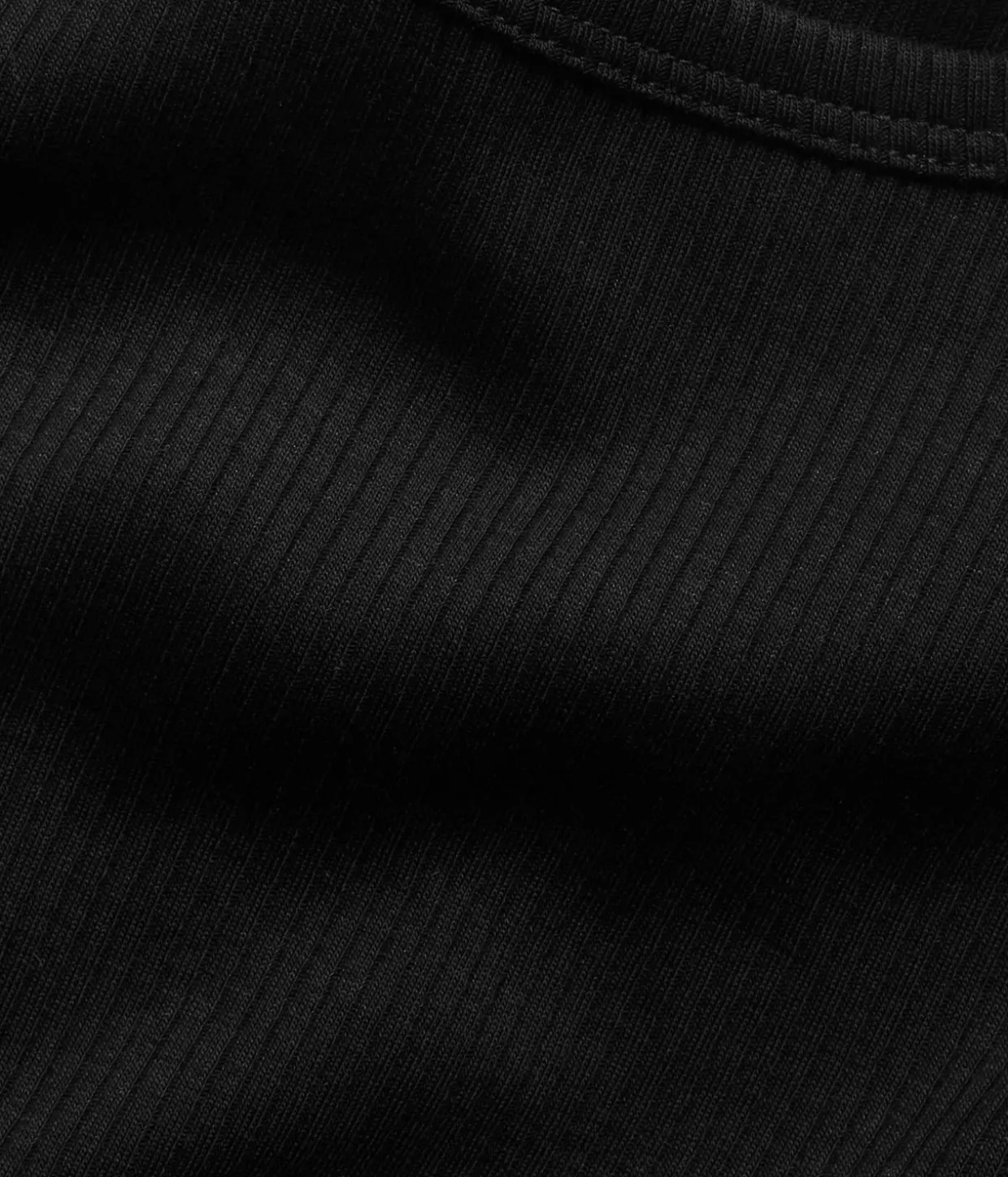 Tettsittende ribbet topp i bomull | Svart | Dame | Kappahl