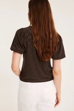 Topp med broderie anglaise