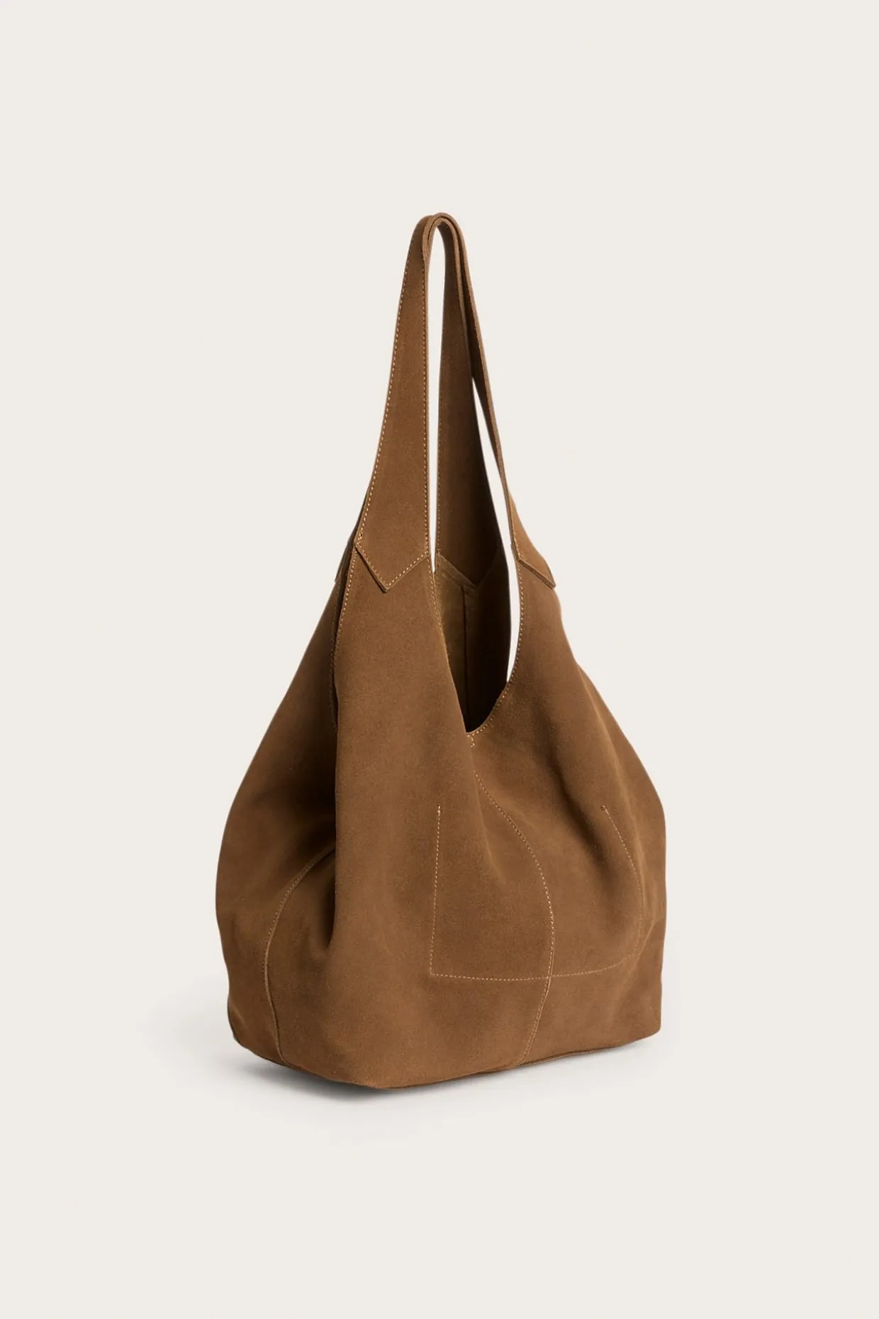 Tote-bag i ekte semsket skinn
