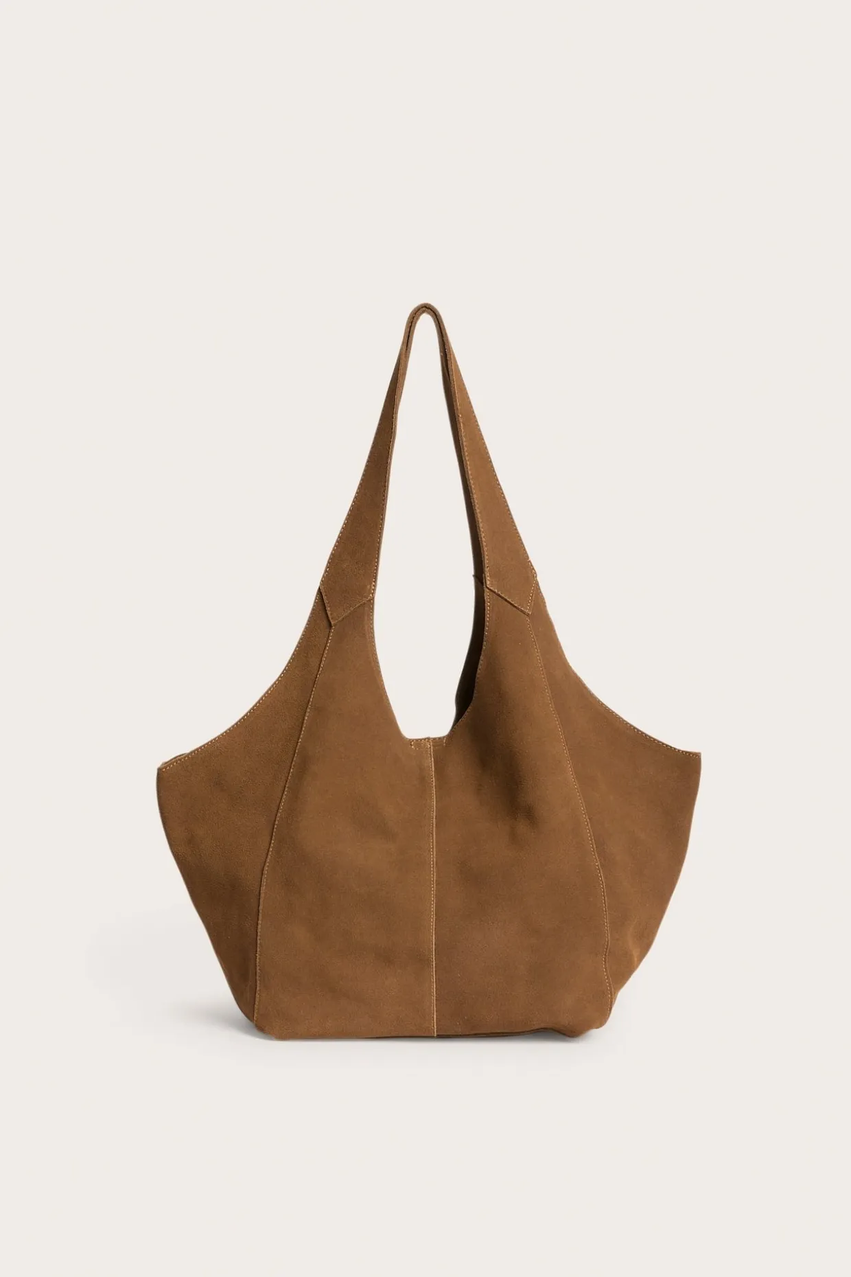 Tote-bag i ekte semsket skinn