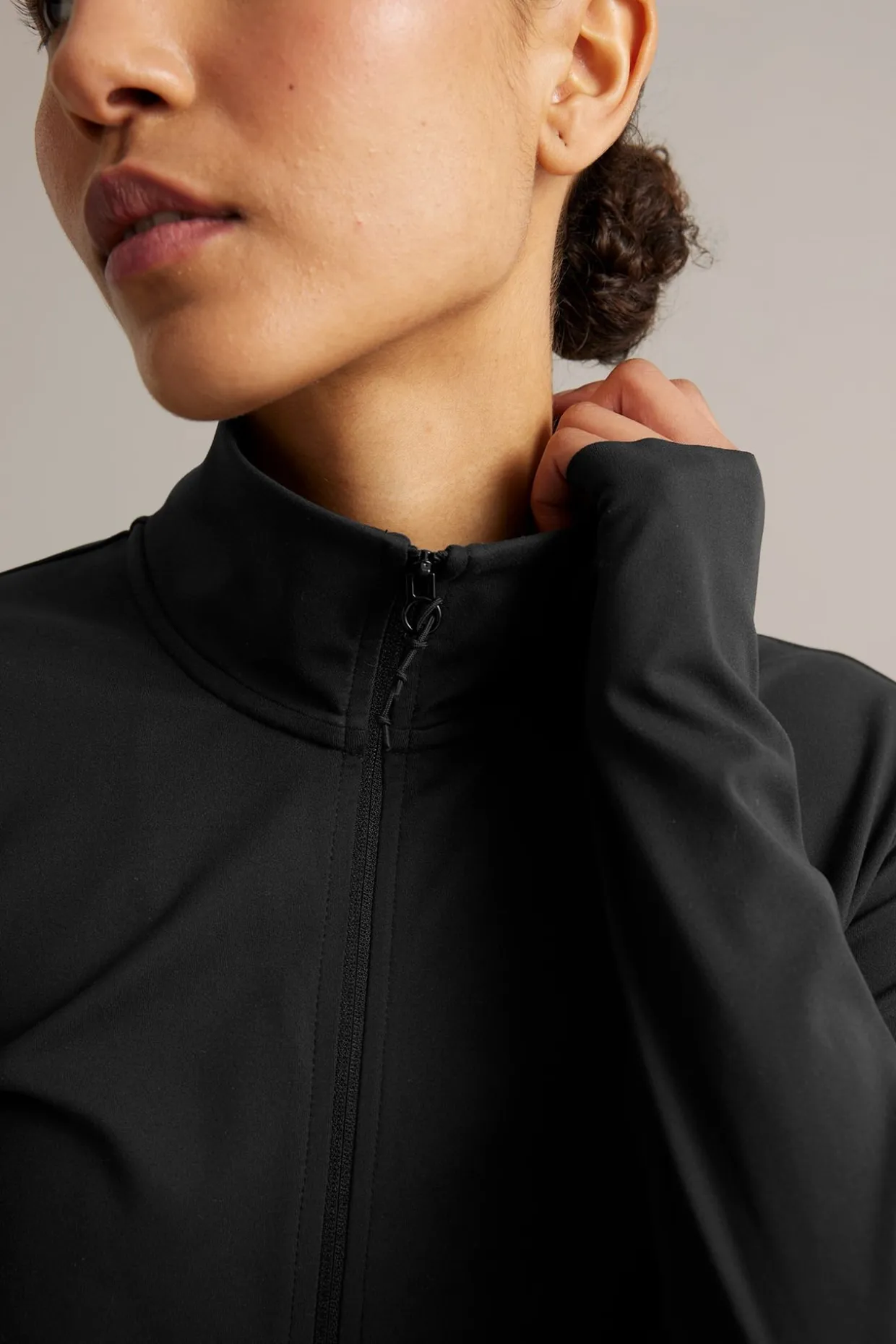 Treningsjakke i myk stretchjersey