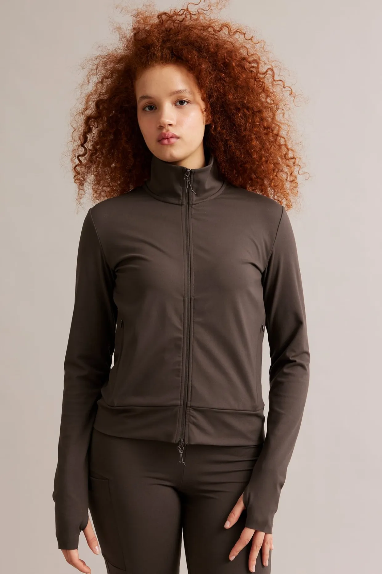 Treningsjakke i myk stretchjersey