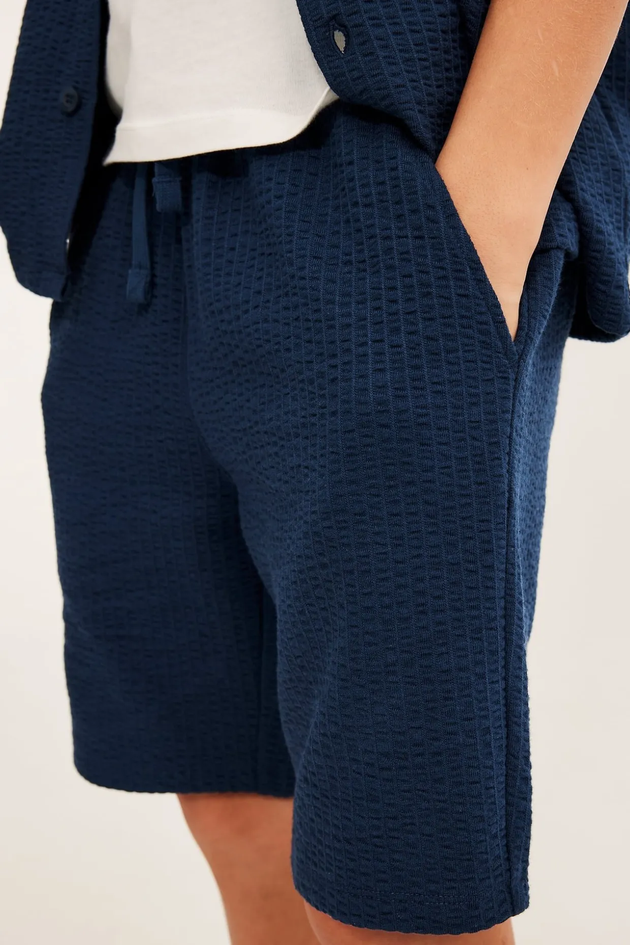 Trikotshorts i seersucker