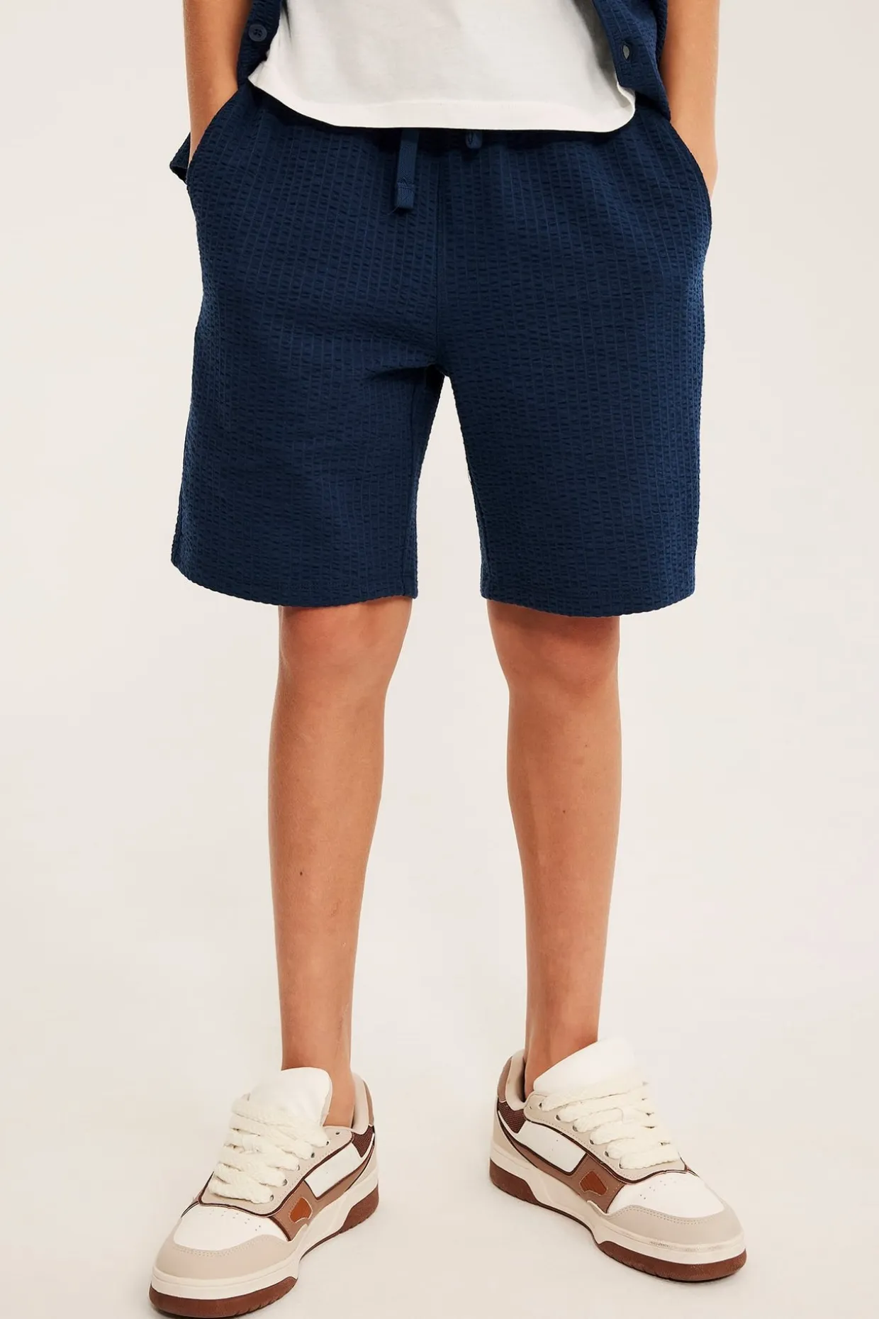 Trikotshorts i seersucker