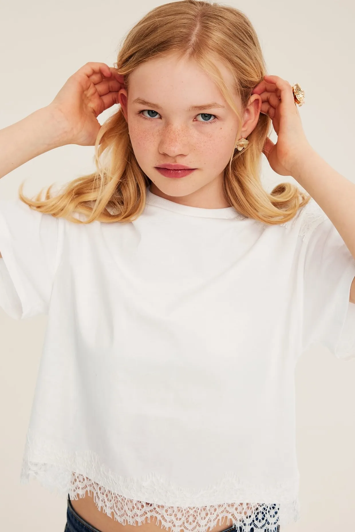 T-skjorte med blonder