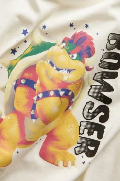 T-skjorte med Bowser i bomullstrikot