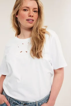 T-skjorte med broderie anglaise