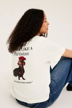 T-skjorte med trykket «Je t'aime Paris»