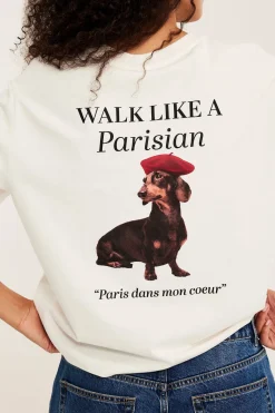 T-skjorte med trykket «Je t'aime Paris»