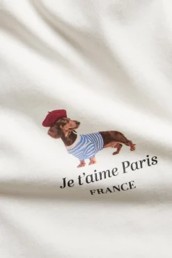 T-skjorte med trykket «Je t'aime Paris»