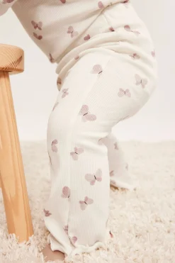 Utsvingt leggings med sommerfugler