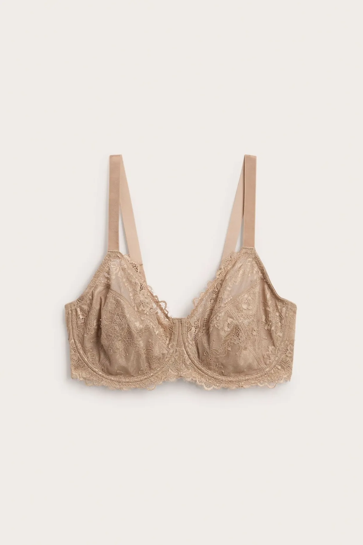 Uvattert bøyle-BH i blonder