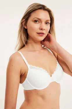 Vattert bøyle-BH med blonder