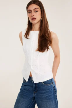 Vest i broderie anglaise