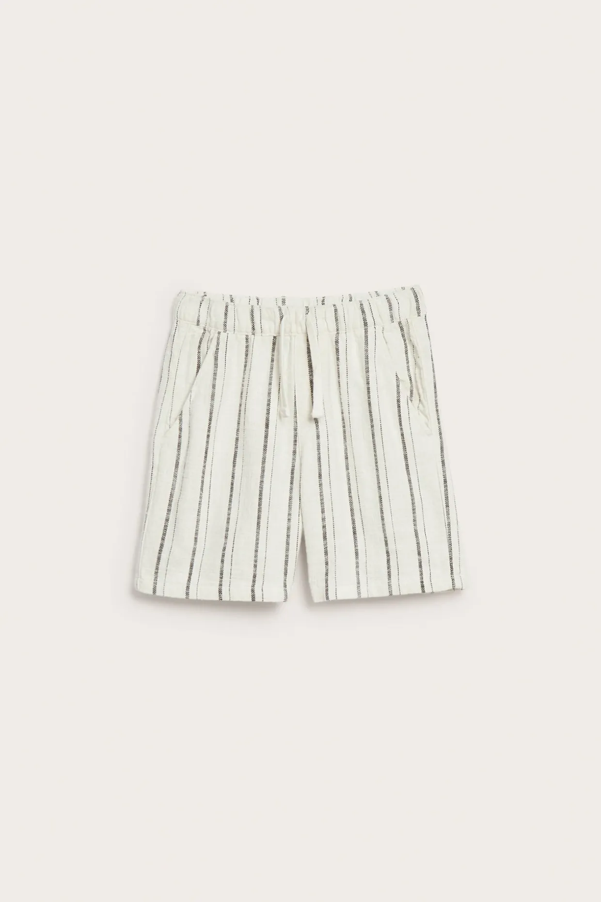 Vevde bomullsshorts med striper