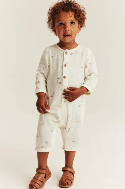 Vevd jumpsuit i musselin