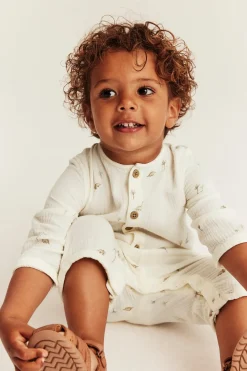Vevd jumpsuit i musselin