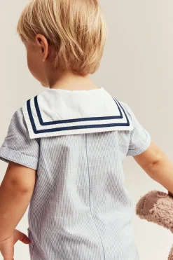 Vevd romper med sjømannskrage