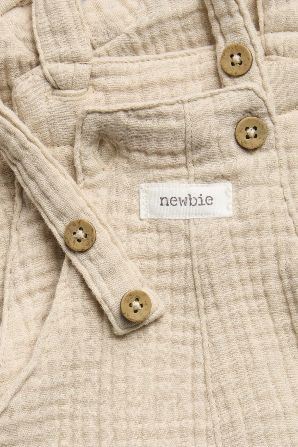 Vevd seleshorts i musselin
