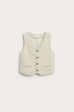 Vevd vest med lommer