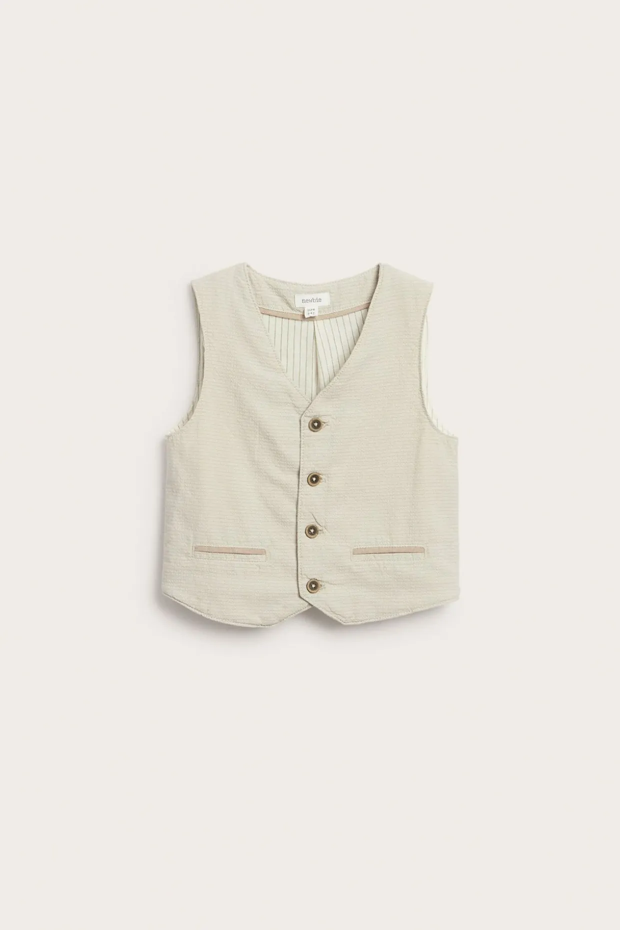 Vevd vest med lommer