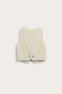 Vevd vest med lommer