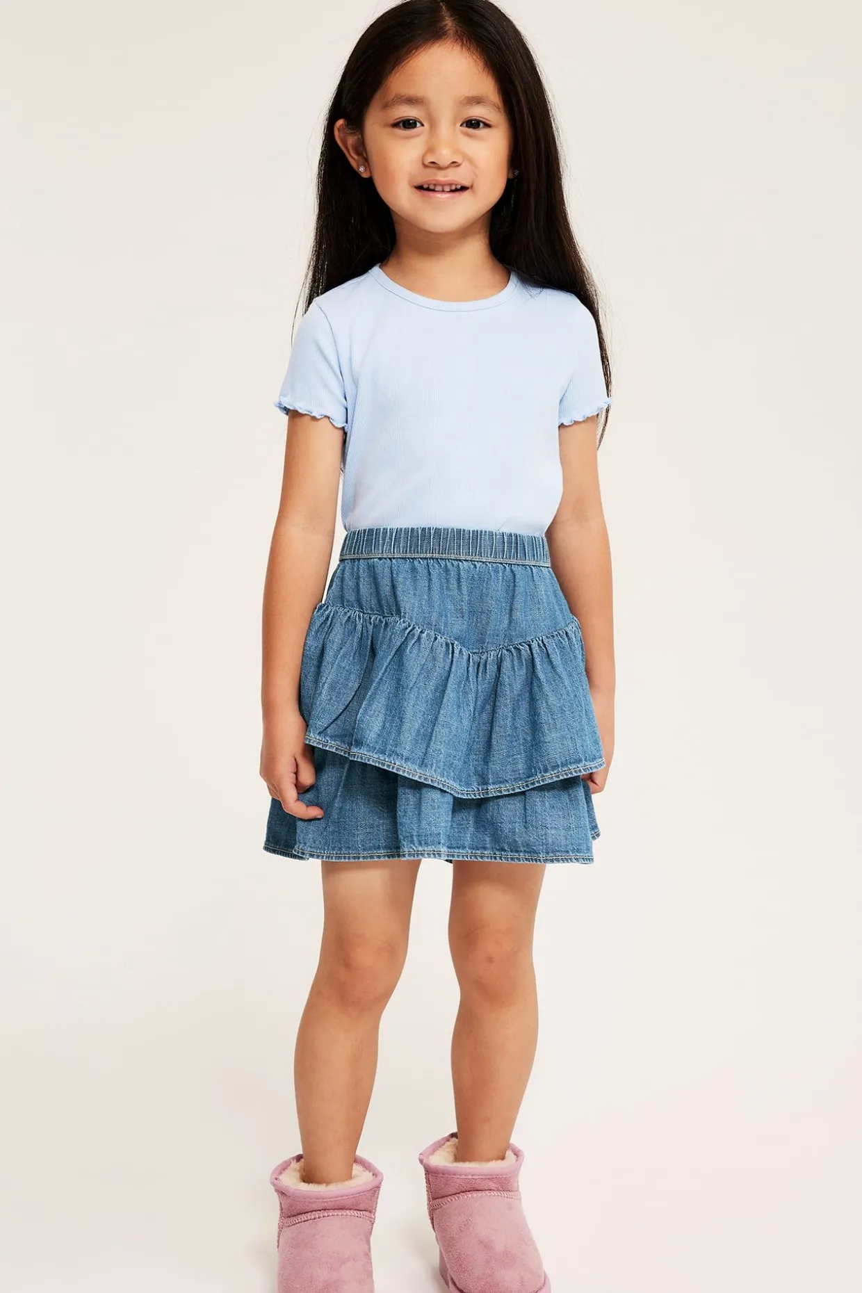 Volangskjørt i denim