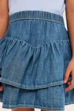 Volangskjørt i denim
